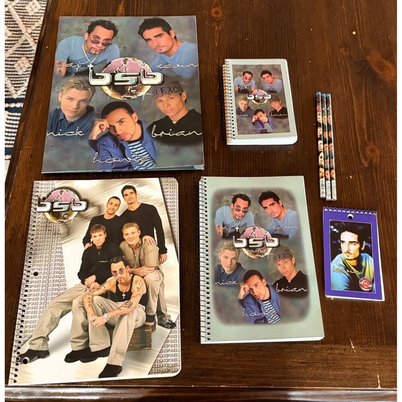 Other - Backstreet Boys Stationary Notebooks, Pencils, Portfolio 2000 Paper Gift Box